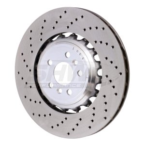 BMW 8 Series Brake Rotor (1) - Left Rear - SHW Performance - Cross-Drilled Lightweight - 2021